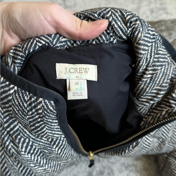 J.Crew Herringbone quilted Puffer Vest with very cool knit print - Picture 8 of 10